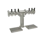 image of Glastender PT-6-MFR 6-Tap Draft Tower, Countertop, Stainless, Glycol-Cooled, 4" Column, Drain Pan