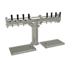 image of Glastender PT-8-MFR Countertop Draft Tower, 8 SS Faucets, 4" Column, Glycol‑Cooled Mirror‑Finish
