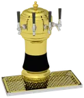 image of Glastender ZT-4-PB Zeus Draft Tower – Countertop, 4 Steel Faucets, 72" Lines, ETL‑Sanitation
