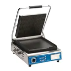 image of Globe GPGS14D 22" Sandwich Panini Grill w/ Timer, 14" x 14" Grooved & Smooth Plates, 120V