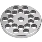 image of Globe L00773 3/8" Chopper Plate for CM12 Meat Grinder, 3/8" Size, #12 Hub, Stainless Steel, Precision Cutting
