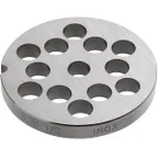 image of Globe L00780 - 1/2" (12mm) Chopper Plate for CM22 Meat Grinder, Hub Type #22, Stainless Steel Attachment