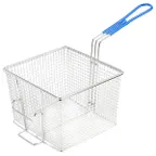 image of Globe LGBASKET1632 Full-Size Fryer Basket w/ Coated Handle & Front Hook, 7 3/4" x 8 1/2" x 6"