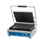 image of Globe GPGS1410 19" Sandwich Panini Grill w/ 14" x 10"  Grooved & Smooth Plates, 120V