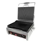 image of Cecilware® Pro SG1SG 15" Single Sandwich Panini Grill w/ Cast Iron Grooved Plates,120V