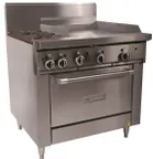 image of Garland US Range G36-2G24S 36" Gas Range w/ (2) Open Burners, 24" Griddle, (1) Cabinet Base, 102.000 BTU