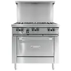 image of Garland US Range G36-6S 36" Gas Restaurant Range w/ (6) Open Burners, (1) Cabinet Base, 198.000 BTU