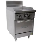 image of Garland US Range GF24-G24L 24" Gas Restaurant Range, 24" Full Griddle w/ Thermostatic Controls, (1) Space Saver Oven, 68.000 BTU