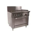 image of Garland US Range GF36-4G12R 36" Gas Range w/ (4) Open Burners, 12" Griddle, (1) Standard Oven, 160.000 BTU