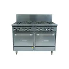 image of Garland US Range GF48-8LL 48" Gas Restaurant Range w/ (8) Open Burners, (2) Space Saver Ovens, 272.000 BTU
