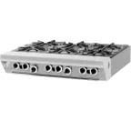 image of Garland US Range MST43T-E 34" Gas Heavy Duty Range w/ (6) Open Burners, Electric Ignition and Flame Fail, Modular Base, 144.000 BTU