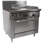 image of Garland US Range U36-2G24R 36" Gas Restaurant Range w/ (2) Open Burners, 24" Griddle, (1) Standard Oven, 138.000 BTU
