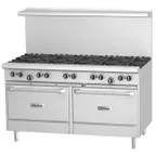image of Garland US Range U60-10RS 60" Gas Restaurant Range w/ (10) Open Burners, (1) Standard Oven, (1) Cabinet Base, 358.000 BTU