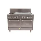 image of Garland US Range U60-2G48RS 60" Gas Restaurant Range w/ (2) Open Burners, 48" Griddle, (1) Standard Oven, (1) Cabinet Base, 174.000 BTU