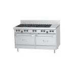 image of Garland US Range U60-8G12SS 60" Gas Restaurant Range w/ (8) Open Burners, 12" Griddle, (2) Cabinet Bases, 274.000 BTU