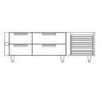 image of Garland US Range UN17FC84 84" 2-Section Polar Cuisine Freezer Chef Base w/ 4 Drawers