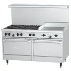 image of Garland US Range X60-6G24RR 60" Gas Restaurant Range, (6) Open Burners, 24" Griddle, (2) Standard Ovens, 282.000 BTU