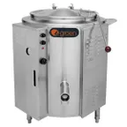 image of Groen EE-100 2/3 Jacket Stationary Electric Kettle w/ 100-Gal Capacity, Open Tri-Leg Base