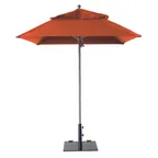 image of Grosfillex 98661931 Windmaster Umbrella, 6.5 ft., Square Top, Orange Recacril Fabric, Aluminum Pole