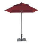 image of Grosfillex 98668231 Windmaster Umbrella, 6-1/2 ft., Square Top, Terra Cotta, Aluminum Pole