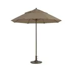 image of Grosfillex 98818131 Windmaster 9 ft. Round Patio Umbrella, 1-1/2" Aluminum Pole, Taupe Recacril Fabric