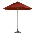 image of Grosfillex 98818231 Windmaster 9 ft. Round Patio Umbrella, Terra Cotta Recacril Fabric, 1-1/2" Aluminum Pole