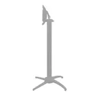 image of Grosfillex UT169009 Quattro Contact Terrace Table Base, Bar Height, Aluminum, Silver Gray, Tilting Mechanism