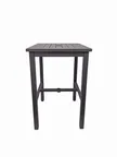 image of Grosfillex US930288 28x28 Square Bar Height Outdoor Aluminum Table, Volcanic Black