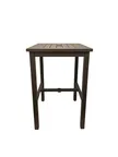 image of Grosfillex US930599 Sigma 28x28 Square Bar Height Outdoor Table, Aluminum, Fusion Bronze, 42H