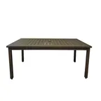 image of Grosfillex US932599 Sigma Outdoor Table, 69x39, Aluminum, Fusion Bronze, Rectangular