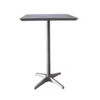 image of Grosfillex U3402289 28x28 Square Bar Height Outdoor Table, High Pressure Laminate Top, Platinum Gray Aluminum Base