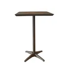 image of Grosfillex U3402599 Square Bar Height Outdoor Table, 28x28, Lava, Aluminum Base, Laminate Top