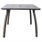 image of Grosfillex S6602288 Square Outdoor Restaurant Table, 36x36, Volcanic Black Aluminum Base, High Pressure Laminate Top