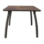 image of Grosfillex S6602599 36x36 Square Outdoor Table, 29H, Lava, Laminate Top, Aluminum Base