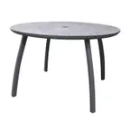 image of Grosfillex S6802288 48" Round Outdoor Restaurant Table, Volcanic Black Aluminum Base, High Pressure Laminate Top
