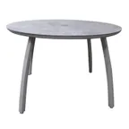 image of Grosfillex S6802289 48" Round Outdoor Table, 29"H, High Pressure Laminate Top, Platinum Gray Aluminum Base