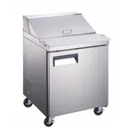 image of Grista GRSL-1D 27" One Section Salad/Sandwich Prep Table w/ 1 Door, 6 Pans, 6 cu. ft.