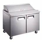 image of Grista GRSL-2D 47" Two Section Salad/Sandwich Prep Table w/ 2 Doors, 12 Pan, 12 cu. ft.