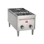 image of Wells H-2412G 12" Countertop Gas Hotplate with (2) Burners, Manual Controls, 24.000 BTU