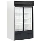 image of HABCO SE42HC 47" 2-Section White Merchandiser Refrigerator with Glass Door