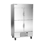 image of Beverage Air HBF44HC-1-HS 47" 4-Half Solid Door 2-Section Reach-In Freezer, Bottom Mounted, 44 cu. ft., Stainless Steel