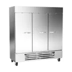 image of Beverage Air HBRF72HC-1-B 75" 3-Section Reach-In Refrigerator Freezer Combo w/ 3 Solid Doors