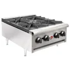 image of Wells HDHP-2430G 23" Countertop Gas Hotplate with (4) Burners, Manual Controls, 106.000 BTU