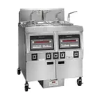 image of Henny Penny OFG322.06 Multiple Battery Gas Fryer w/ (2) 65-lb Frypots, Built-In Filtration, Natural Gas
