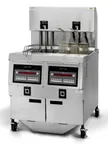 image of Henny Penny OGA322.04 Multiple Battery Natural Gas Fryer w/ (2) 65 lbs Frypots, Built-In Filter, Auto Lift, COMPUTRON 8000