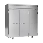 image of Beverage Air HF3HC-1S 78" 3-Solid Door Reach-In Freezer, Top Mounted, 69.1 cu. ft., Stainless Steel Front