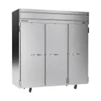 image of Beverage Air HFP3HC-1S 78" 3-Solid Door Reach-In Freezer, Top Mounted, 69.1 cu. ft., Stainless Steel Front