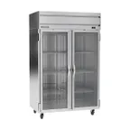 image of Beverage Air HFPS2HC-1G 52" 2-Section Glass Door Reach-In Freezer, Top Mounted, 46.29 cu. ft., Stainless Steel