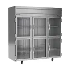 image of Beverage Air HFS3HC-1HG 78" 3-Section Reach-In Freezer, 6 Half Glass Doors, Top Mount, 69.1 cu. ft.