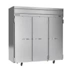 image of Beverage Air HFS3HC-1S 78" 3-Solid Door Reach-In Freezer, Top Mounted, 69.1 cu. ft., Stainless Steel Front
